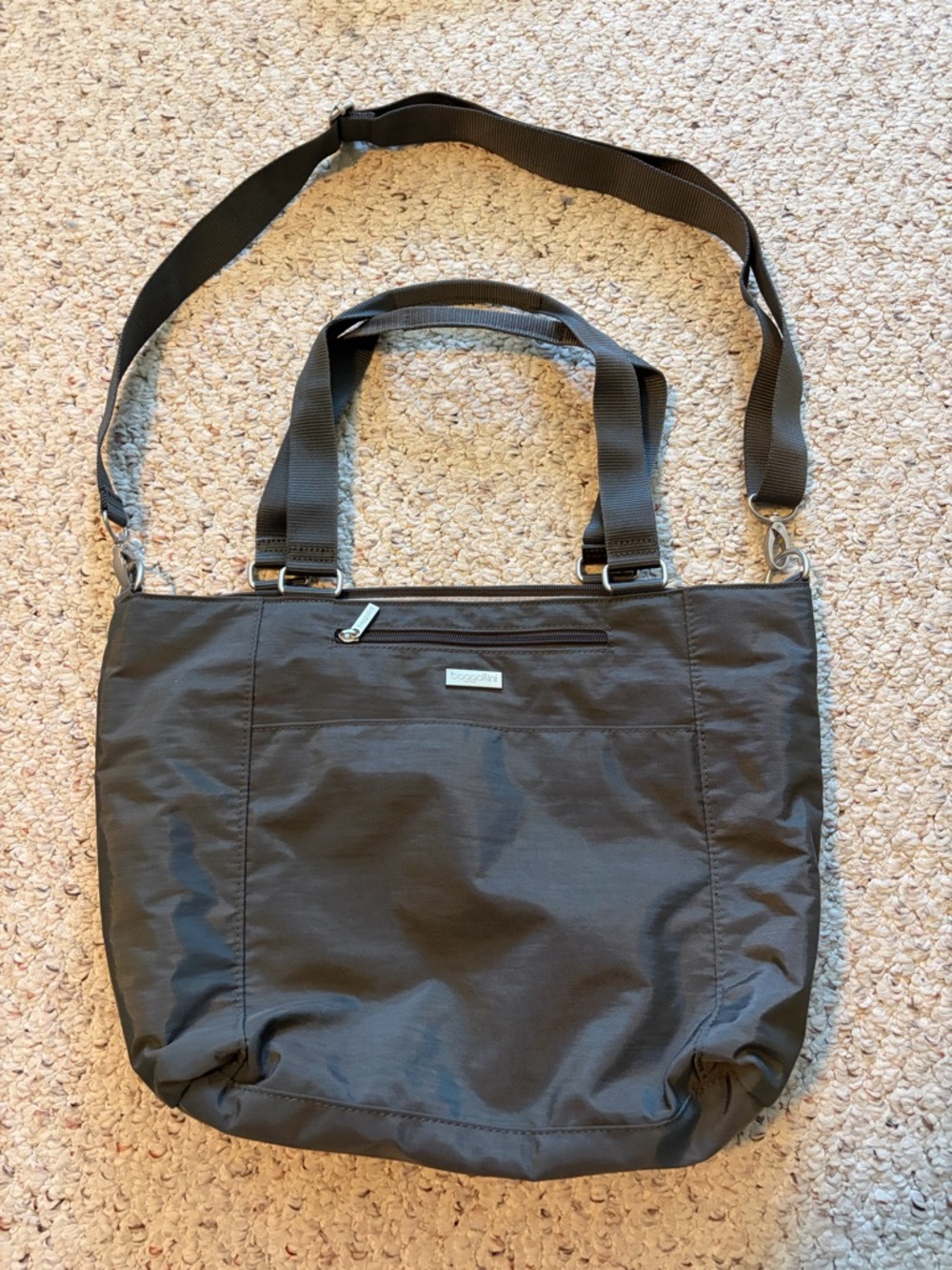 Baggallini Grey Nylon Everyday Tote with Adjustable Crossbody Strap